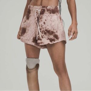 Lululemon Inner Glow Marble Dye Shorts Muted Pink Size 10